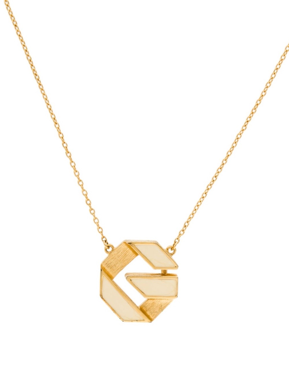 Givenchy Vintage Enamel G Pendant Necklace - Picture 9 of 9